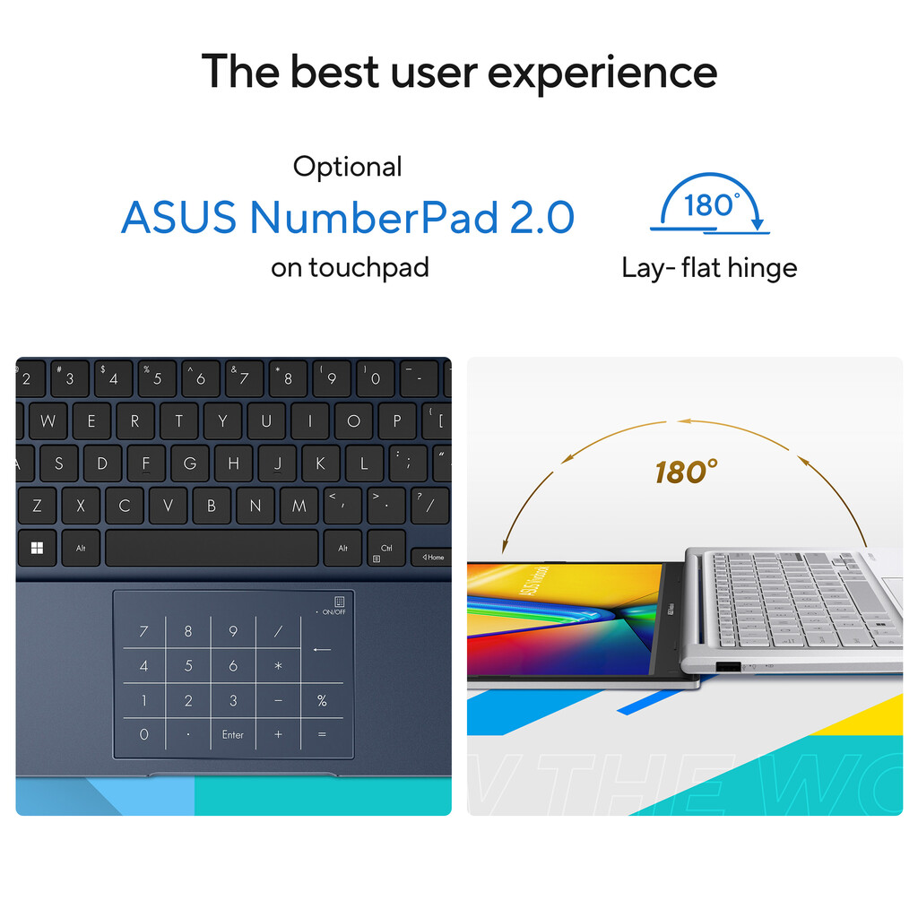 ASUS Vivobook 14 X1404VA-EB2161W Intel Core 5 120U Laptop 35,6 cm (14") Full HD 16 GB DDR5-SDRAM 512 GB SSD Wi-Fi 6 (802.11ax) W - Afbeelding 13