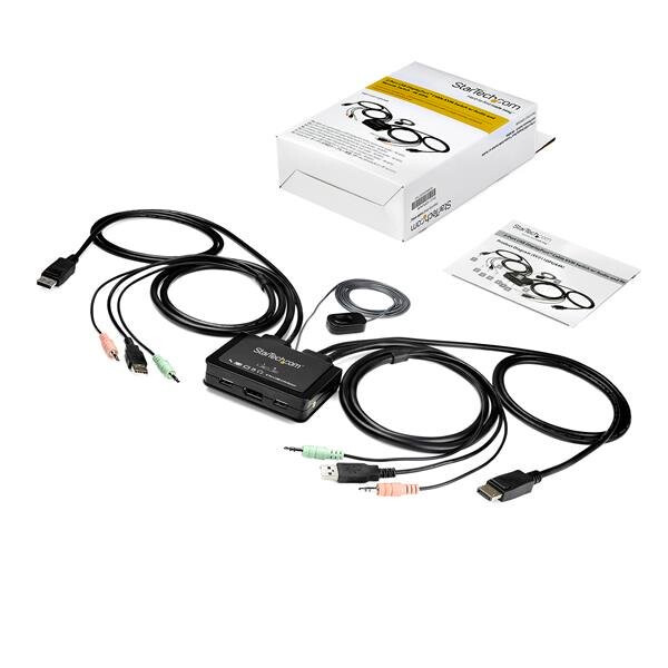 StarTech.com 2-poorts USB 4K 60Hz DisplayPort KVM switch met geïntegreerde kabels - Afbeelding 6