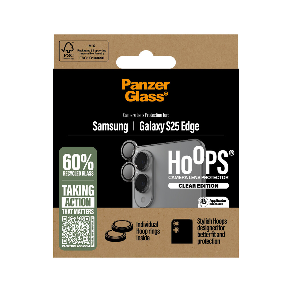 PanzerGlass ® Hoops® Camera Lens Protector Transparent Samsung S25 Edge Doorzichtige schermbeschermer 1 stuk(s) - Afbeelding 3