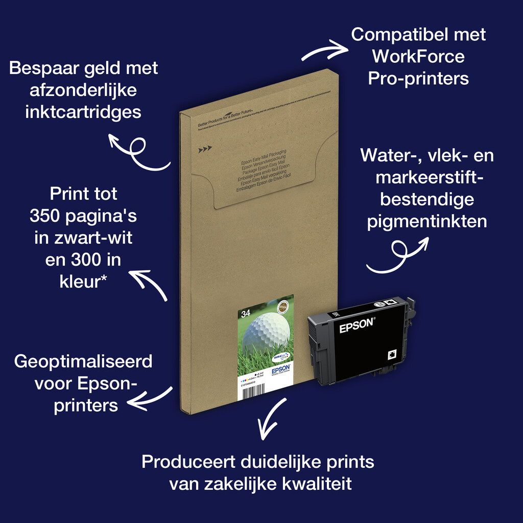 Epson Golf ball 34 Golfbal DURABrite Ultra multipack vierkleuren EasyMail-inkt - Afbeelding 5