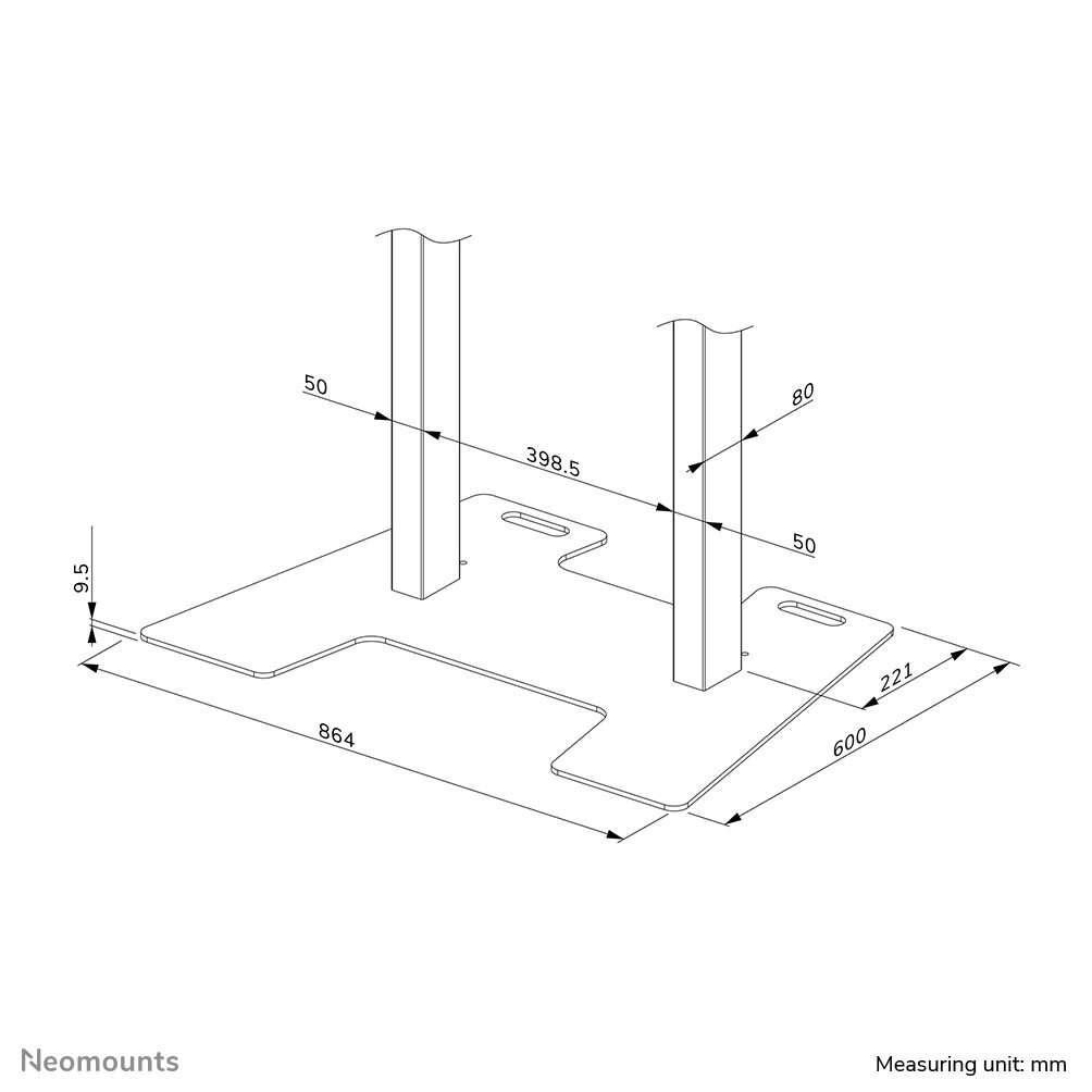 Neomounts AFP-875WH Vloerplaat - vastzetbaar - Afbeelding 6