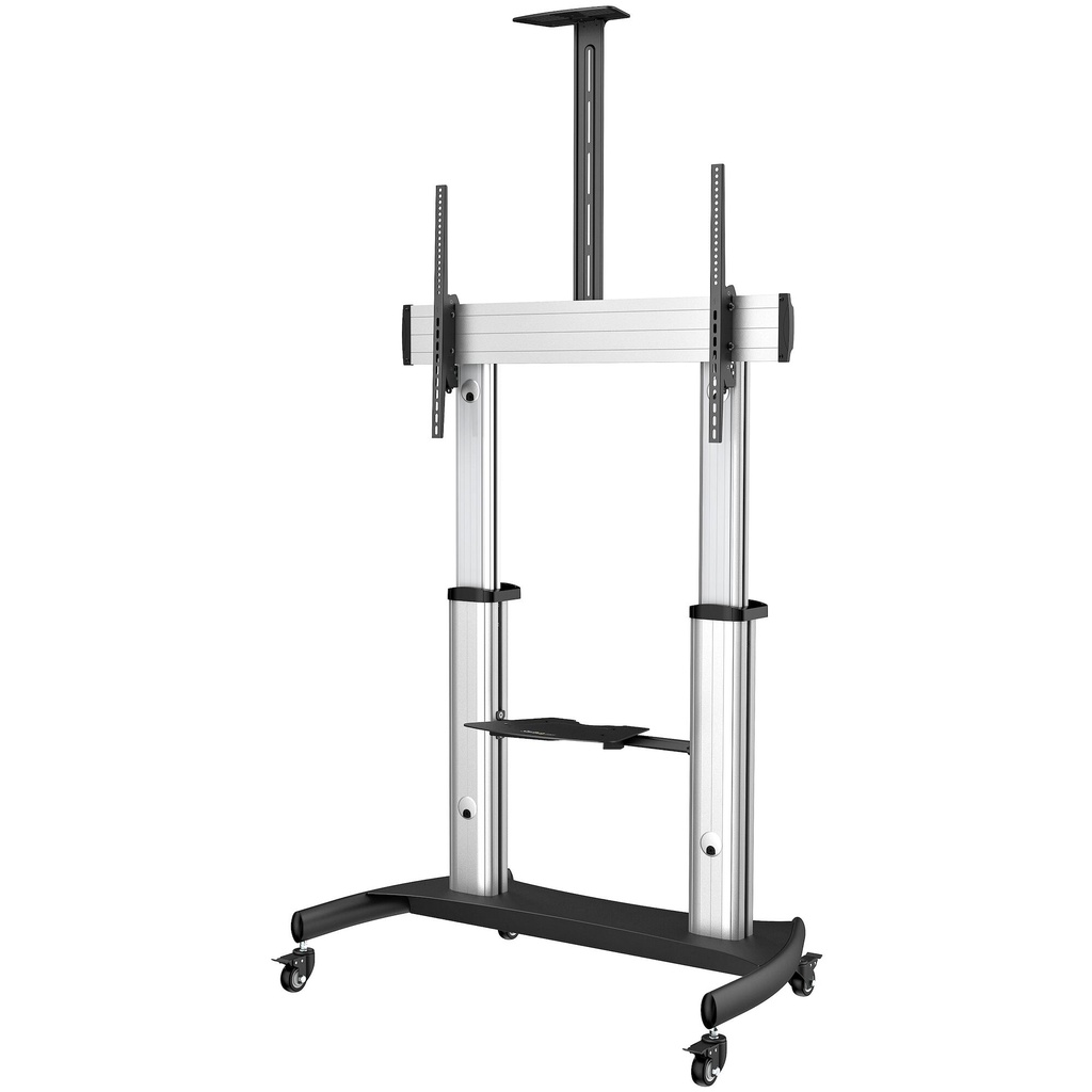 StarTech.com Verrijdbare TV Standaard - Stevige TV Vloerstandaard voor 60-100" Scherm (100kg) - In Hoogte te Verstellen Verrijdb