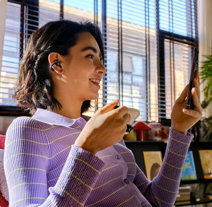 SHOKZ OpenDots Air Headset Draadloos Oorklem Gesprekken/Muziek/Sport/Elke dag Bluetooth Zwart - Afbeelding 3