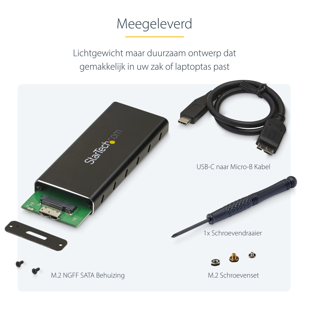 StarTech.com M.2 SSD behuizing voor M.2 SATA SSD - USB 3.1 (10Gbps) met USB-C kabel - Afbeelding 12