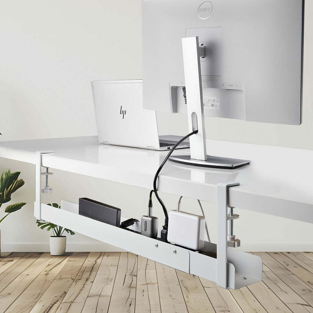 StarTech.com Kabelgoot voor onder Bureau, Verstelbare Kabel Organizer, Installatie via Klemsysteem zonder Schroeven of Boren, O - Afbeelding 7