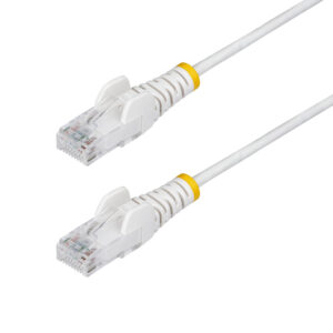 StarTech.com 2m Dunne CAT6 Ethernet Kabel, Wit, Snagless, 100W PoE, UTP, LSZH, 28AWG Pure Koperdraad, Slim RJ45 Netwerk Patchkab