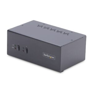 StarTech.com 2-Port Dual-Monitor DisplayPort KVM Switch, 4K 60Hz, 2x USB 5Gbps Hub Ports, 2x USB 2.0 HID Ports, Hotkey en Drukkn
