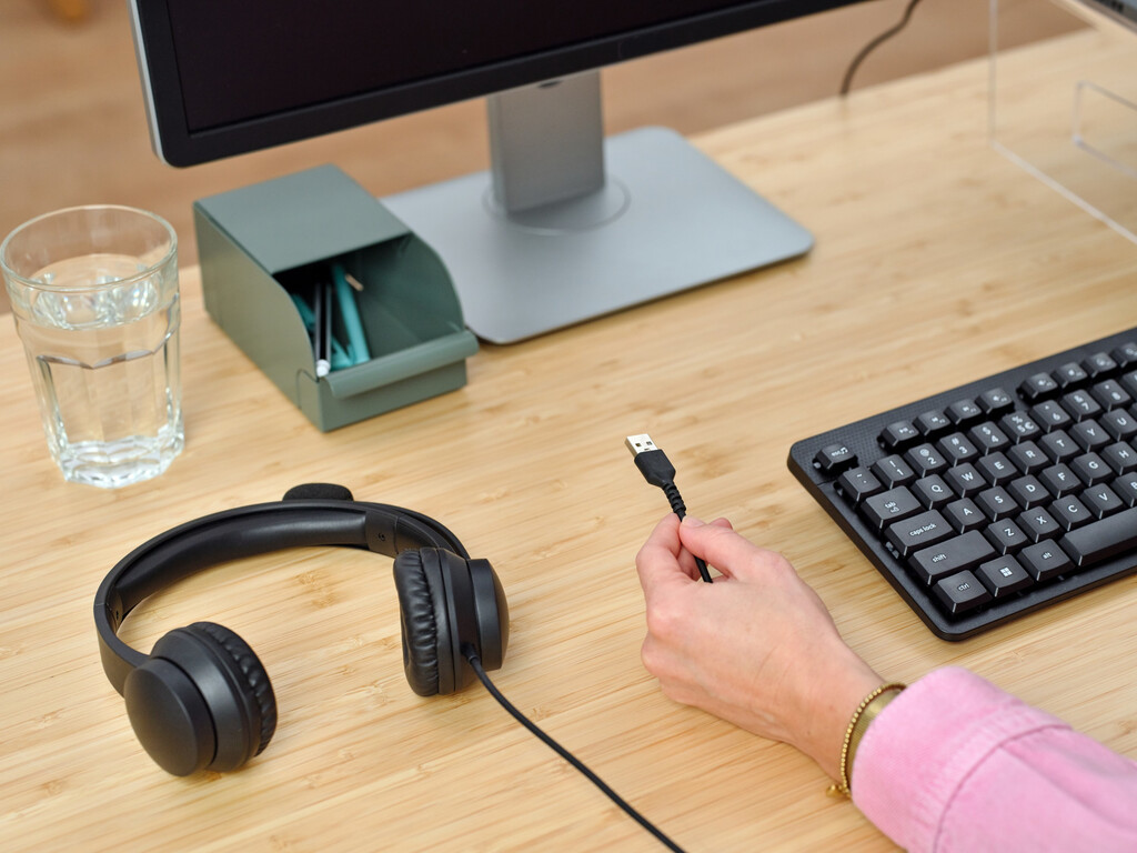 Trust Ayda USB Headset - USB headset voor kantoor en calls – Opklapbare microfoon – Volumeregeling in kabel – Zwart - Afbeelding 8