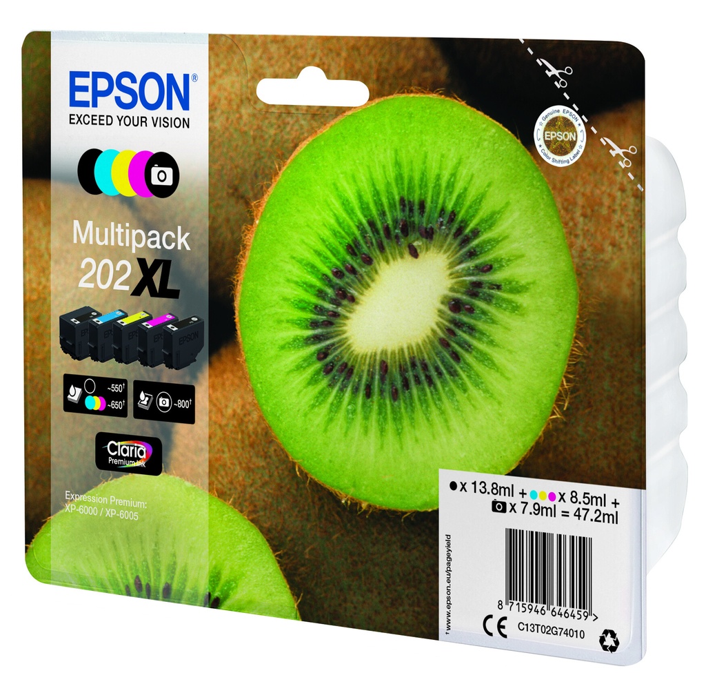 Epson Kiwi Multipack 5-colours 202XL Claria Premium Ink - Afbeelding 2