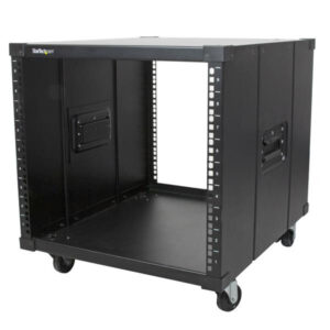 StarTech.com 4-Post 9U Mobiel Open Frame Server Rack, 19" Patchkast met Wielen en 4 Stijlen voor Thuis / Kantoor / Beperkte Ruim