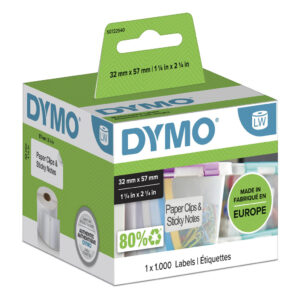 DYMO originele LabelWriter multifunctionele labels | 57 mm x 32 mm | 1000 zelfklevende etiketten | Geschikt voor de LabelWriter