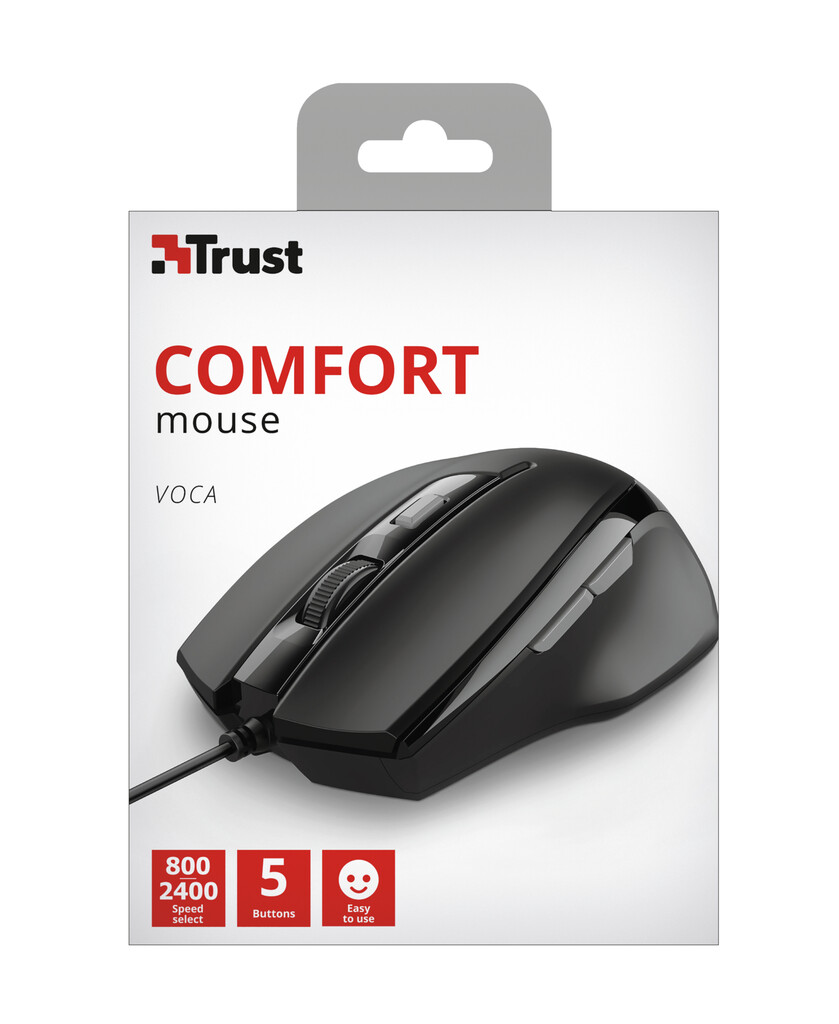 Trust Voca Comfortabele muis – bedrade muis – Zwart - Afbeelding 3