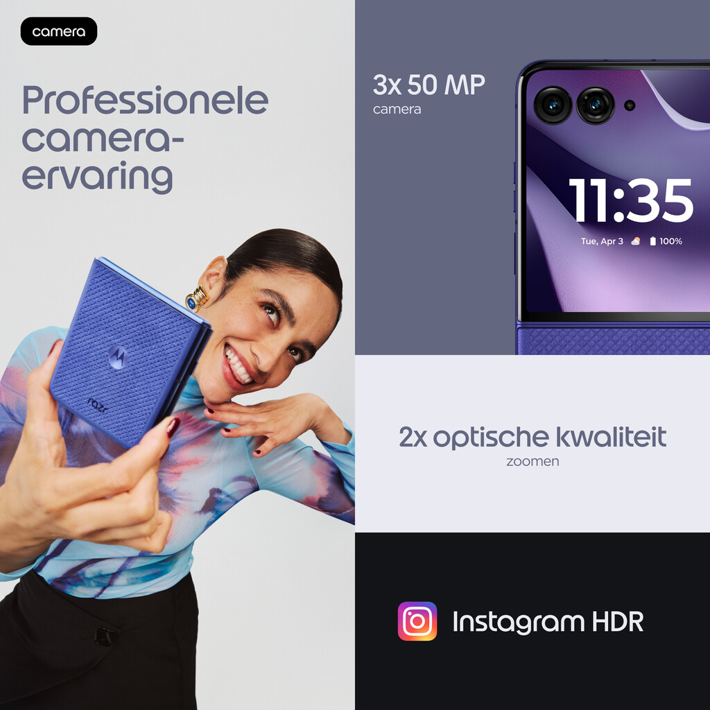 Motorola razr 70 ultra 17,7 cm (6.96") Dual SIM Android 16.0 5G USB Type-C 16 GB 512 GB 5000 mAh Violet - Afbeelding 5