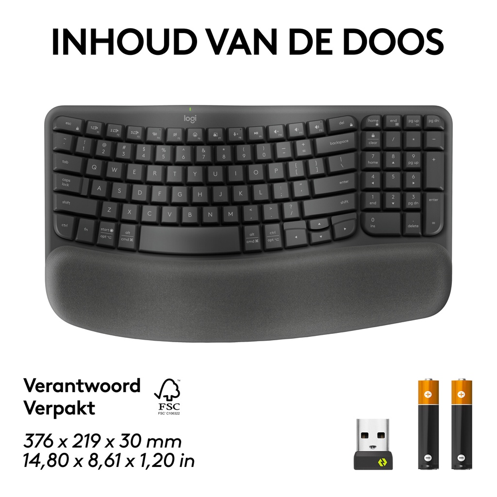 Logitech ERGO Wave Keys for Business Ergonomisch Toetsenbord - Afbeelding 8