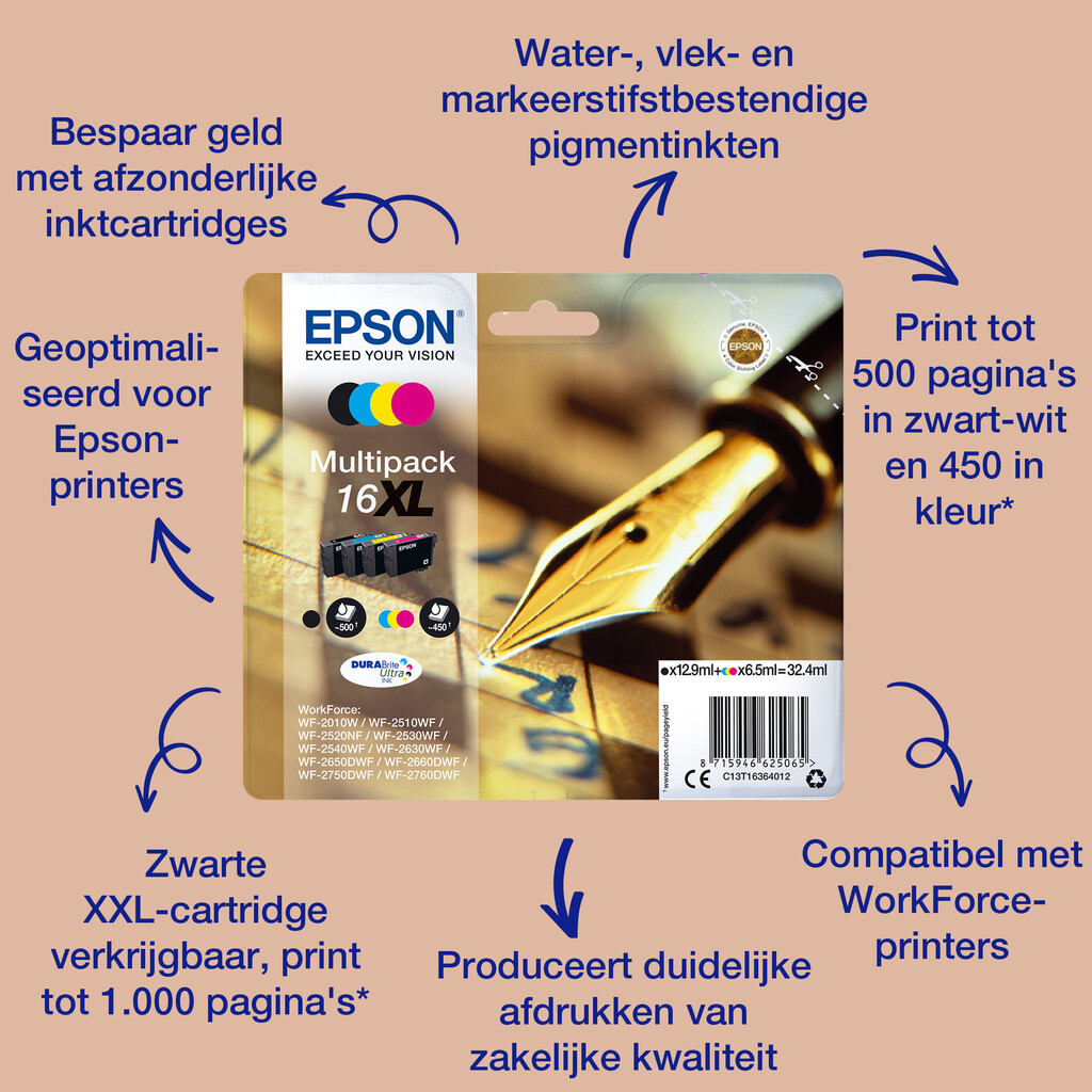 Epson Pen and crossword Singlepack Cyan 16XL DURABrite Ultra