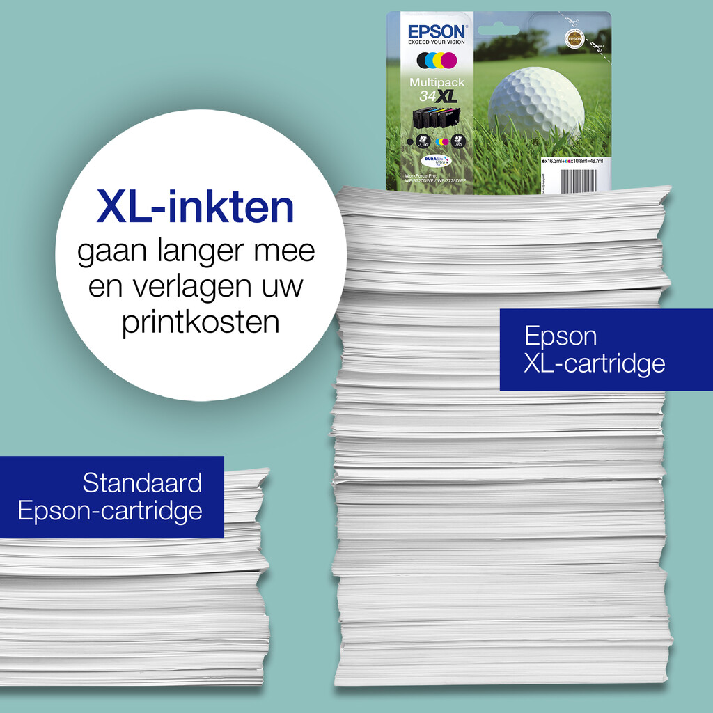 Epson Golf ball 34XL Golfbal DURABrite Ultra multipack vierkleureninkt - Afbeelding 5