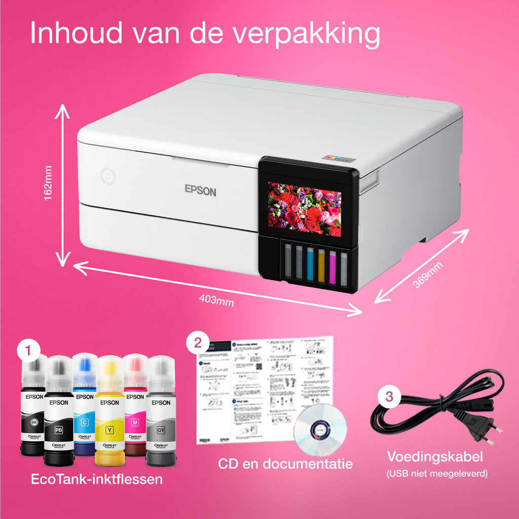 Epson EcoTank ET-8500 A4 Wi-Fi-fotoprinter met inkttank - Afbeelding 22