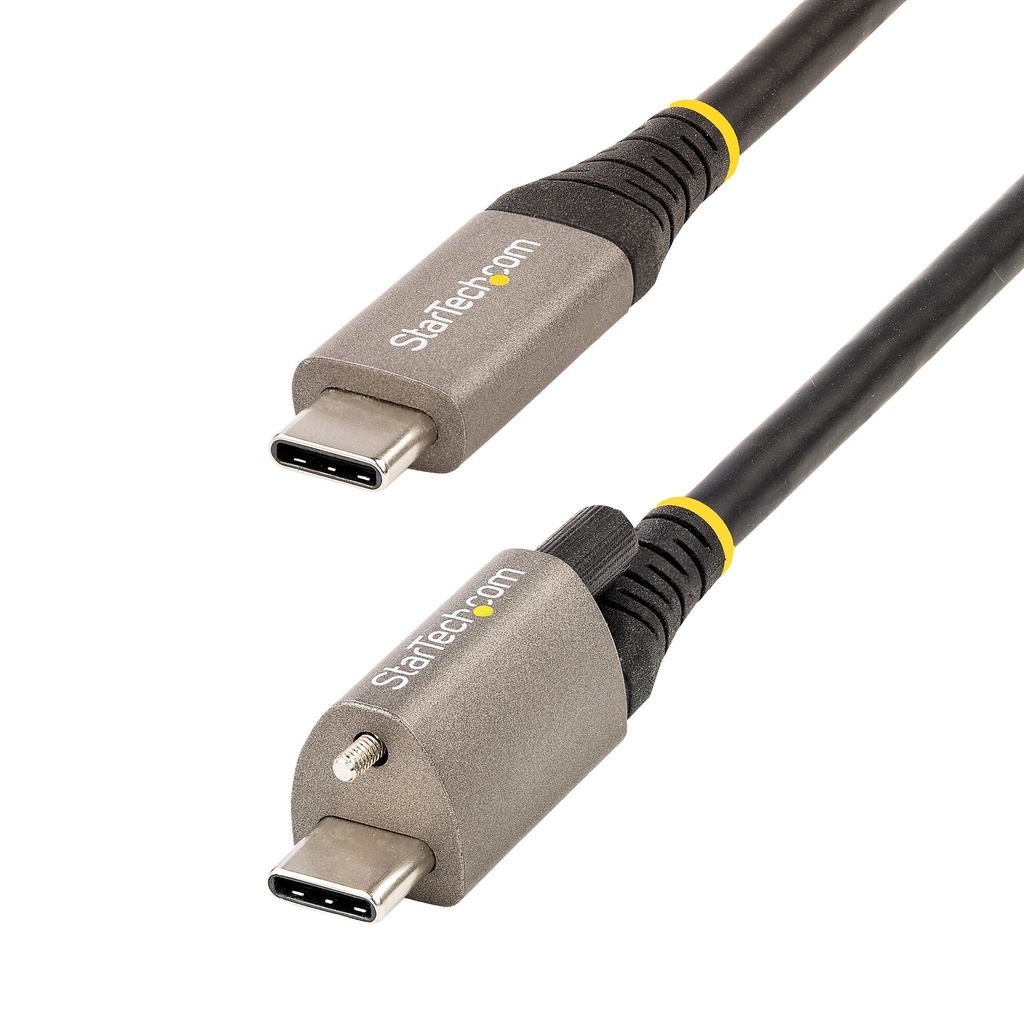 StarTech.com 50cm USB-C Kabel, Vergrendelbaar met Topschroef, USB 10Gbps, 100W (5A) Power Delivery, 8K 60Hz / 4K 144Hz DP Alt Mo