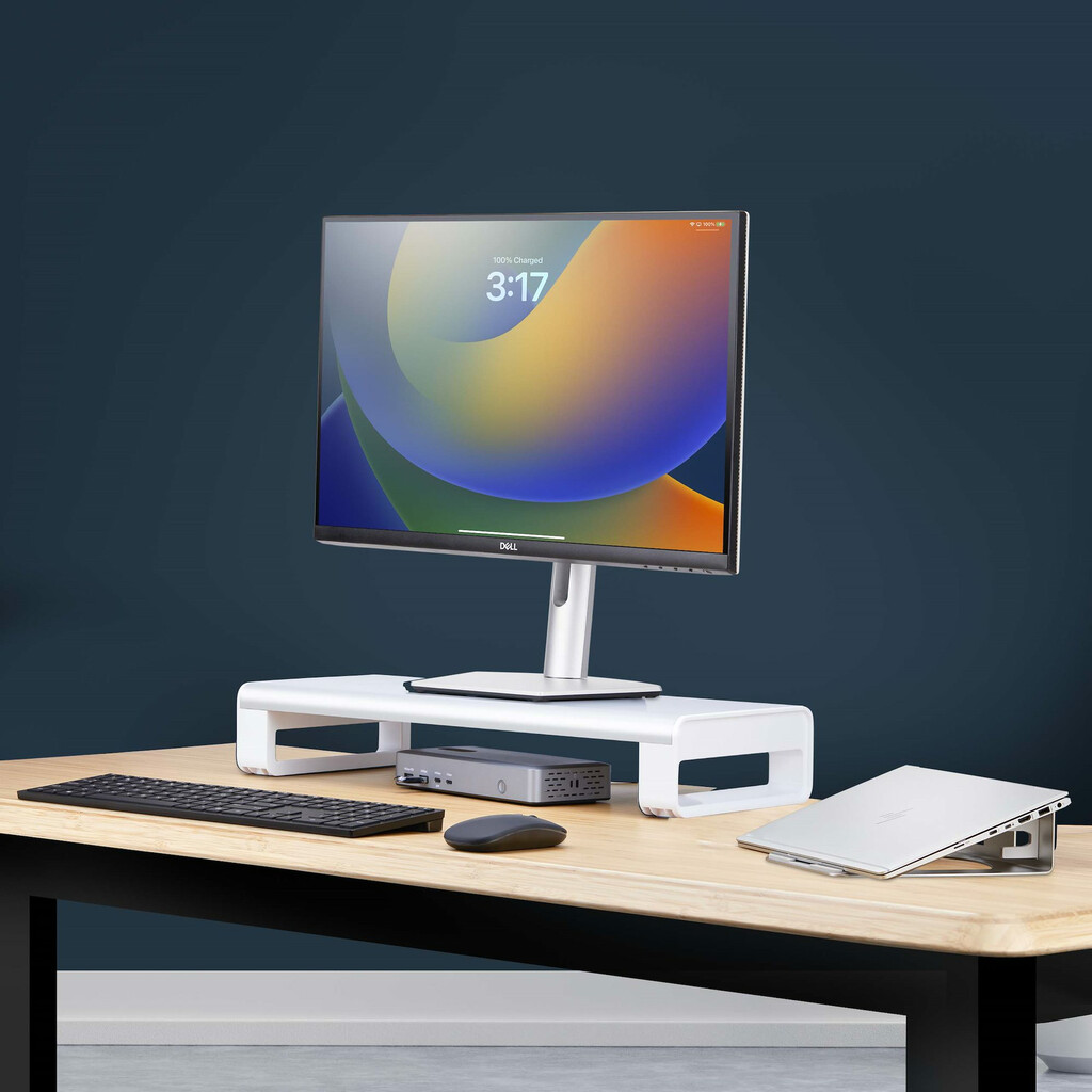 StarTech.com Ergonomische Monitorstandaard, Tot 15kg, Vaste Hoogte 9cm, Desktop Computer Monitor/Laptop Verhoger, Stalen Platfo - Afbeelding 8