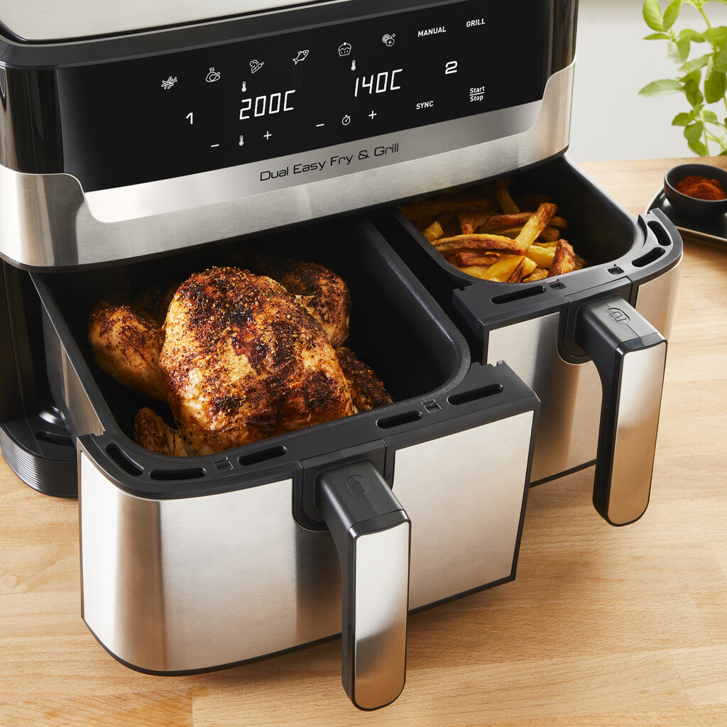 Tefal Dual Easy Fry & Grill Easy Fry & Grill Dual EY905D air fryer met dubbele lades - 8 programma's - 5,2 L + 3,1 L - Afbeelding 14