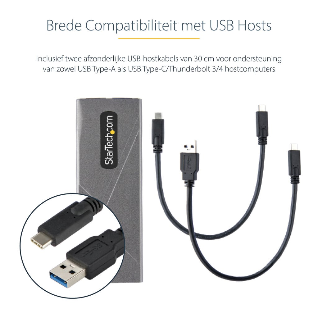StarTech.com USB-C 10Gbps naar M.2 NVMe or M.2 SATA SSD Behuizing, Gereedschaploze Externe M.2 PCIe/SATA NGFF SSD Aluminum Case, - Afbeelding 11