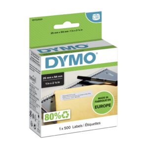 DYMO originele LabelWriter adreslabels voor retouren | 25 mm x 54 mm | 500 zelfklevende etiketten| Geschikt voor de LabelWriter