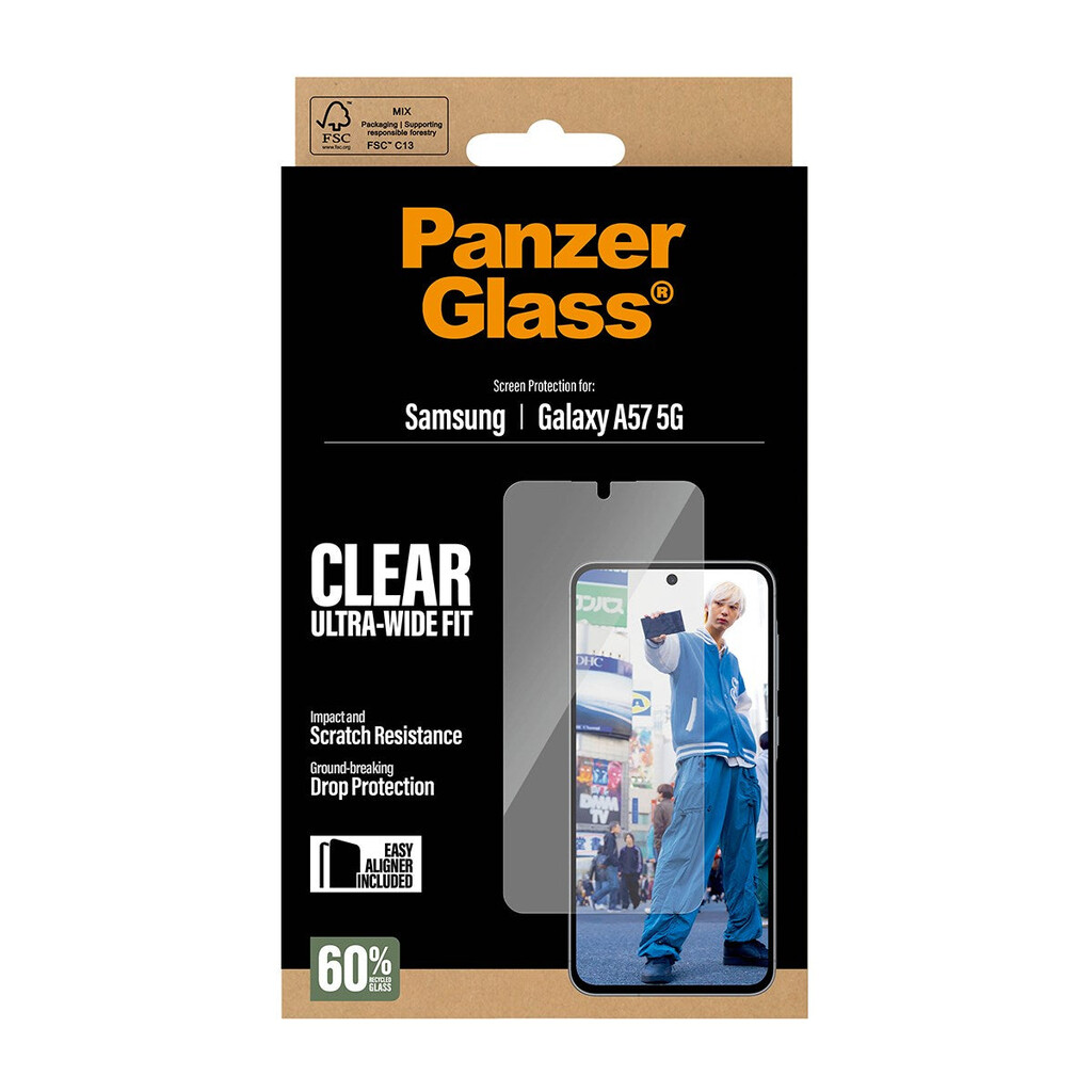 PanzerGlass Screen Protector Ultra-Wide Fit - Clear - Samsung Galaxy A57 5G Doorzichtige schermbeschermer - Afbeelding 3