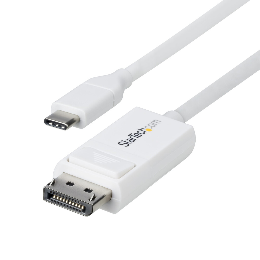 StarTech.com 2m USB-C naar DisplayPort 1.2-kabel, bidirectioneel, 4K 60Hz, witte video-adapterkabel voor Apple MacBook Pro / Air - Afbeelding 2