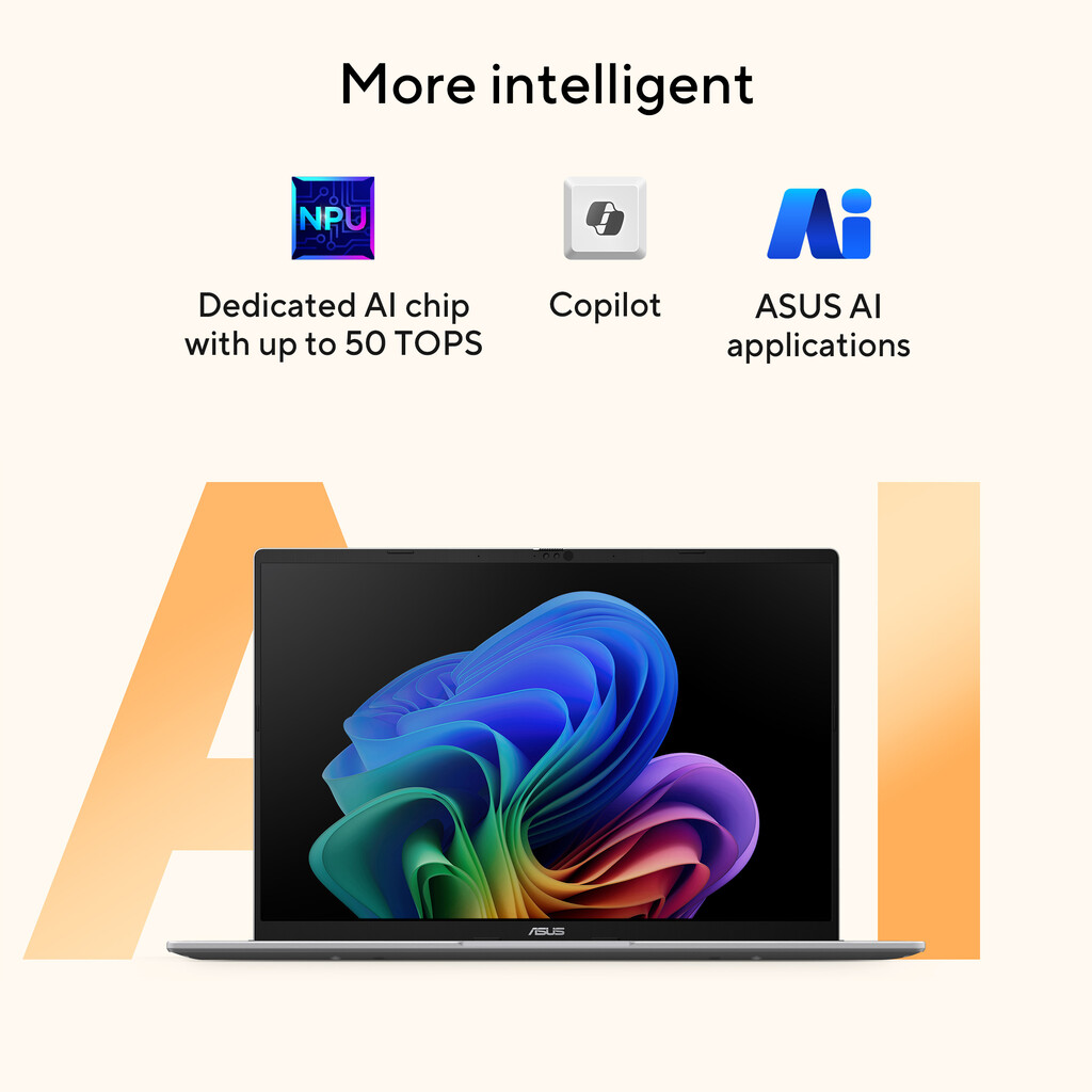 ASUS Vivobook 16 M1607KA-MB5NDW Copilot+ PC AMD Ryzen AI 5 330 Laptop 40,6 cm (16") WUXGA 16 GB DDR5-SDRAM 512 GB SSD Wi-Fi 6 (8 - Afbeelding 15