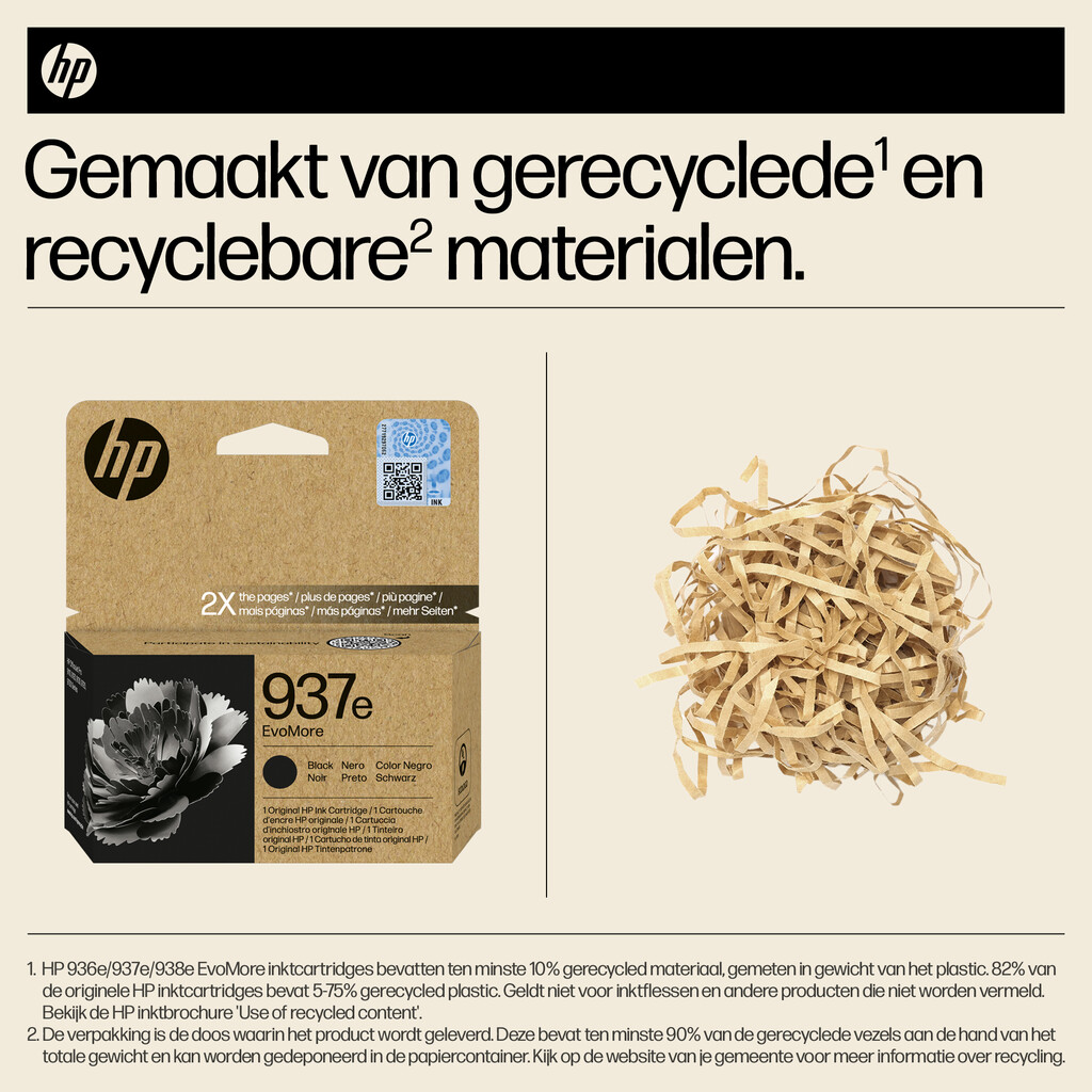 HP 937e EvoMore originele zwarte inktcartridge - Afbeelding 2