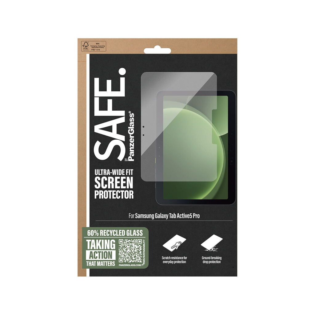 PanzerGlass SAFE. by ® Screen Protector Samsung Galaxy Tab Active5 Pro | Ultra-Wide Fit Doorzichtige schermbeschermer 1 st - Afbeelding 3
