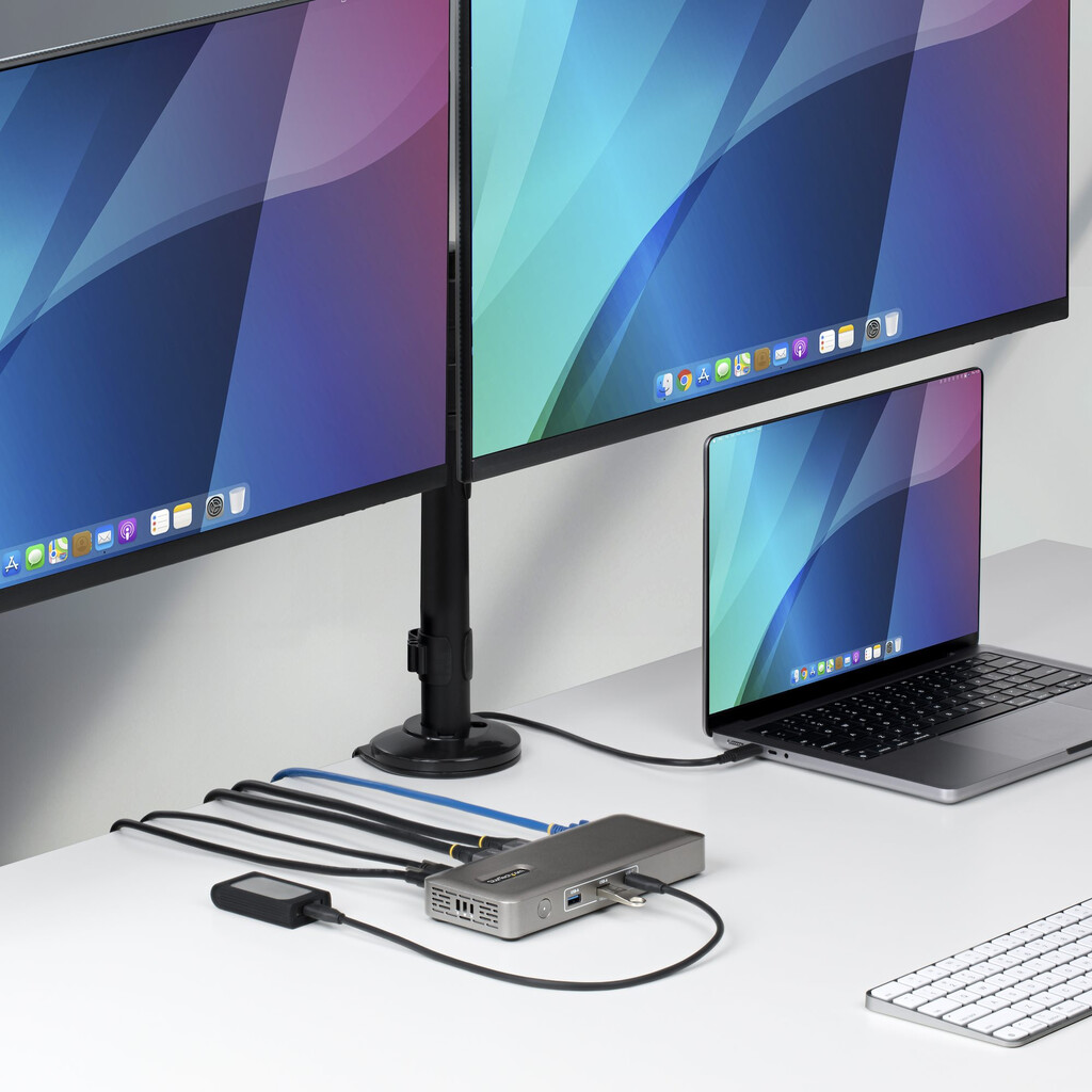 StarTech.com USB4 Docking Station, Driverless Dual 4K voor macOS en Windows, Universeel USB-C Dock met 100W Laptop Charging en 2 - Afbeelding 2