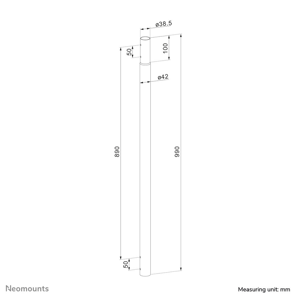 Neomounts ACL25-500BL Verlengbuis beamer plafondbeugel - h 89 cm - Afbeelding 11