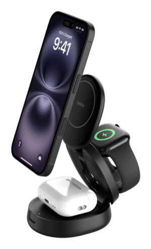 Belkin WIZ034KQBK oplader voor mobiele apparatuur Headset, Smartphone, Smartwatch Zwart USB Draadloos opladen Snel opladen Binne