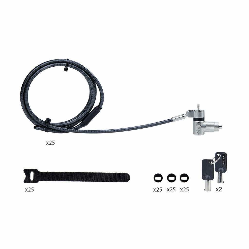 StarTech.com 25-Pack Universeel Laptop Kabelslot 2m, Security Kabel met Gedeelde Sleutel, Compatibel met Noble Wedge®/Nano/K - Afbeelding 12