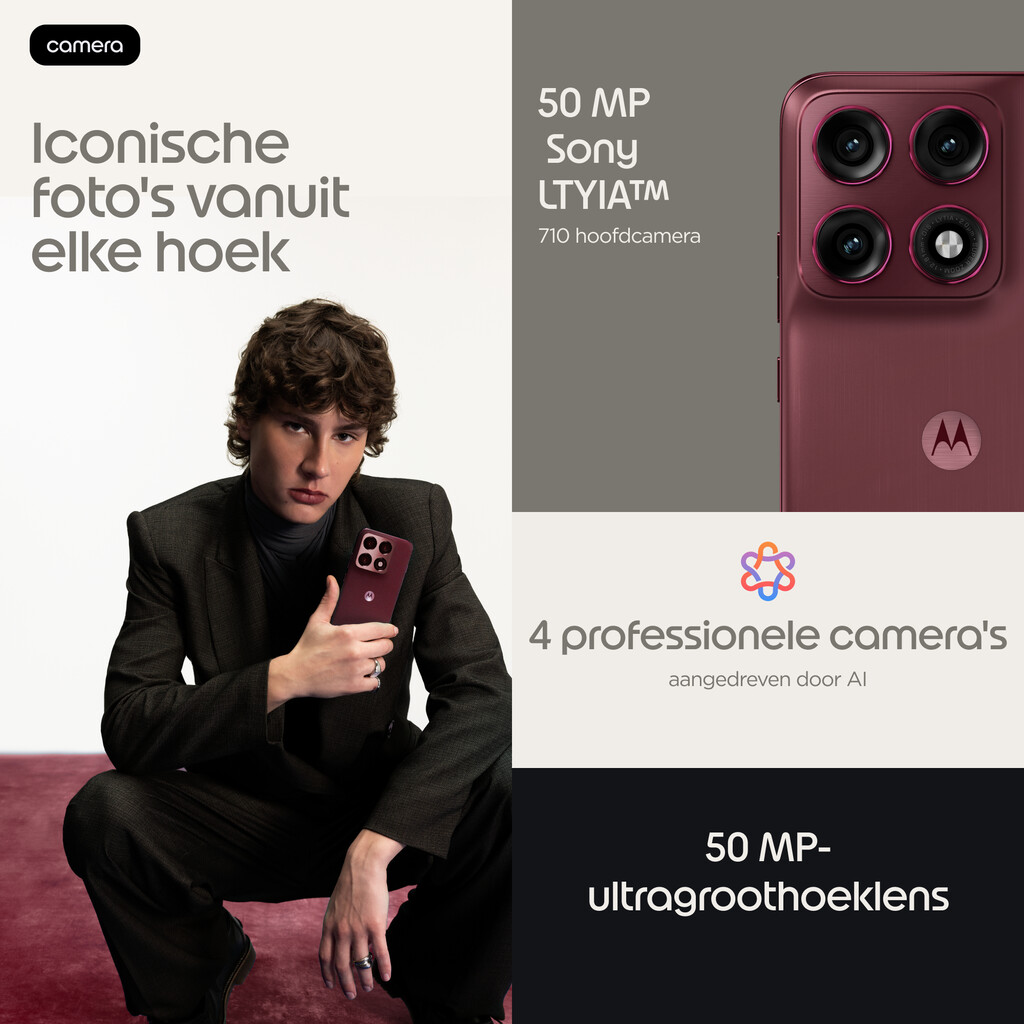 Motorola edge 70 pro 17,2 cm (6.78") Dual SIM Android 16.0 5G USB Type-C 8 GB 256 GB 6500 mAh Bordeaux - Afbeelding 7