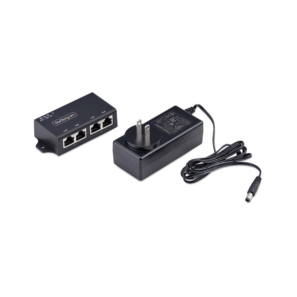 StarTech.com 2-Port Gigabit Midspan PoE+ Injector, 10/100/1000Mbps, PoE+ (802.3af/at), 30W, 1Gbps Ethernet, Wandmonteerbaar, Onb - Afbeelding 8