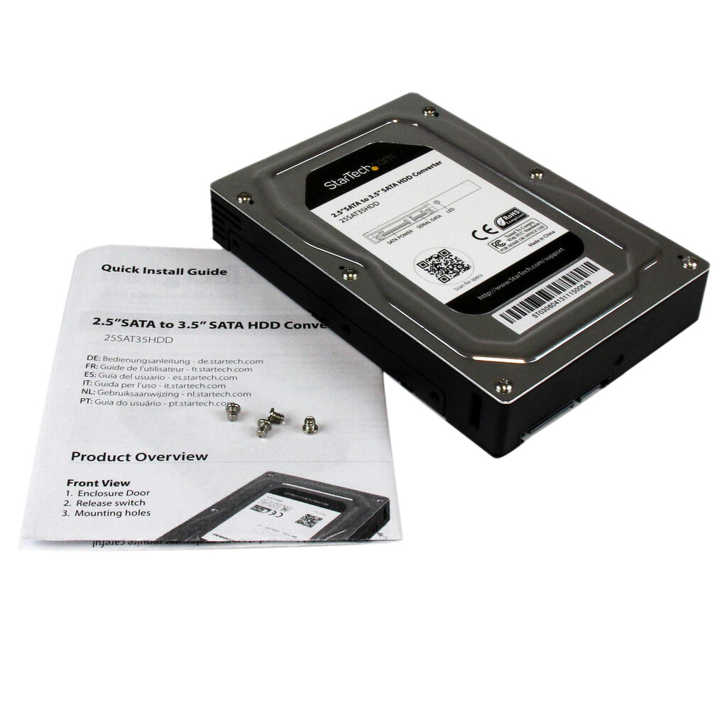 StarTech.com 2,5" naar 3,5" SATA Aluminium Harde Schijf Adapter Behuizing met SSD/HDD-hoogte van max. 12,5 mm - Afbeelding 6