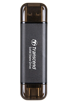 Transcend ESD310C Thunderbolt technologie 512 GB USB Type-a naar USB Type-C USB 3.2 Gen 2x2 Zwart