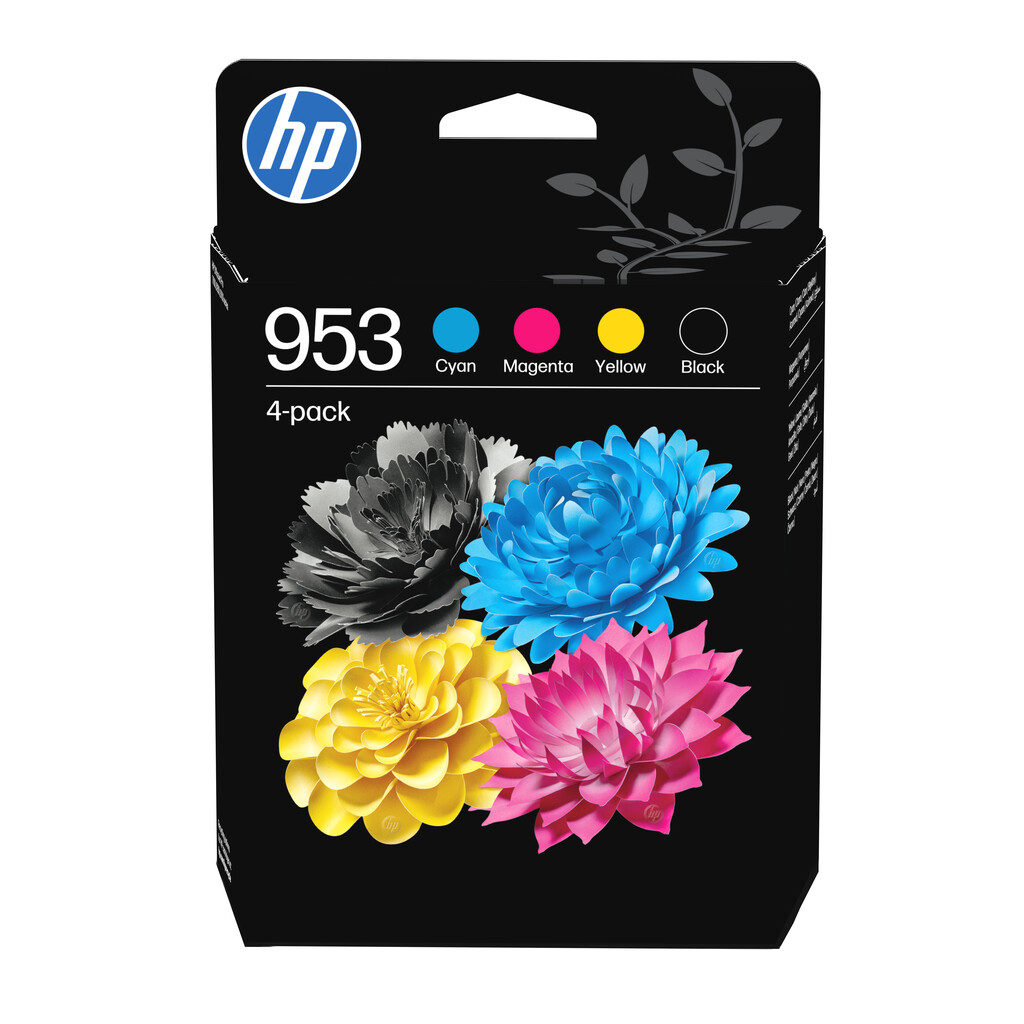 HP 953 4-pack originele inktcartridges, cyaan/magenta/geel