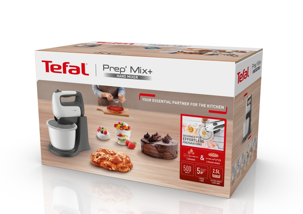 Tefal Prep'Mix+ HT4641 handmixer + mengkom - Afbeelding 6