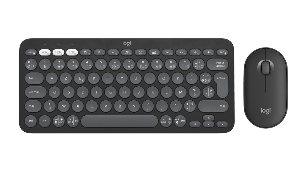 Logitech 920-012209 toetsenbord Inclusief muis Universeel RF-draadloos + Bluetooth AZERTY Frans Grafiet