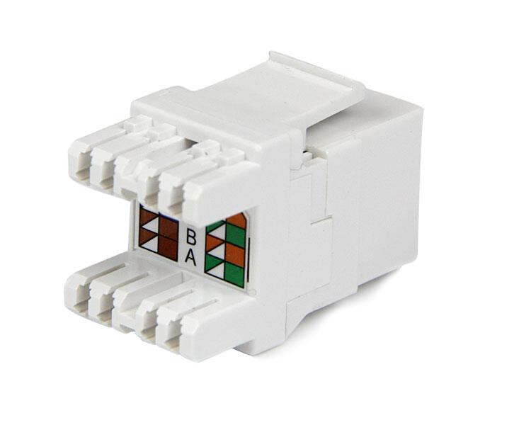 StarTech.com 180° Cat6 Contactbus - RJ45 Ethernet Cat6 Wandcontactbus Wit - Type 110 - Afbeelding 2