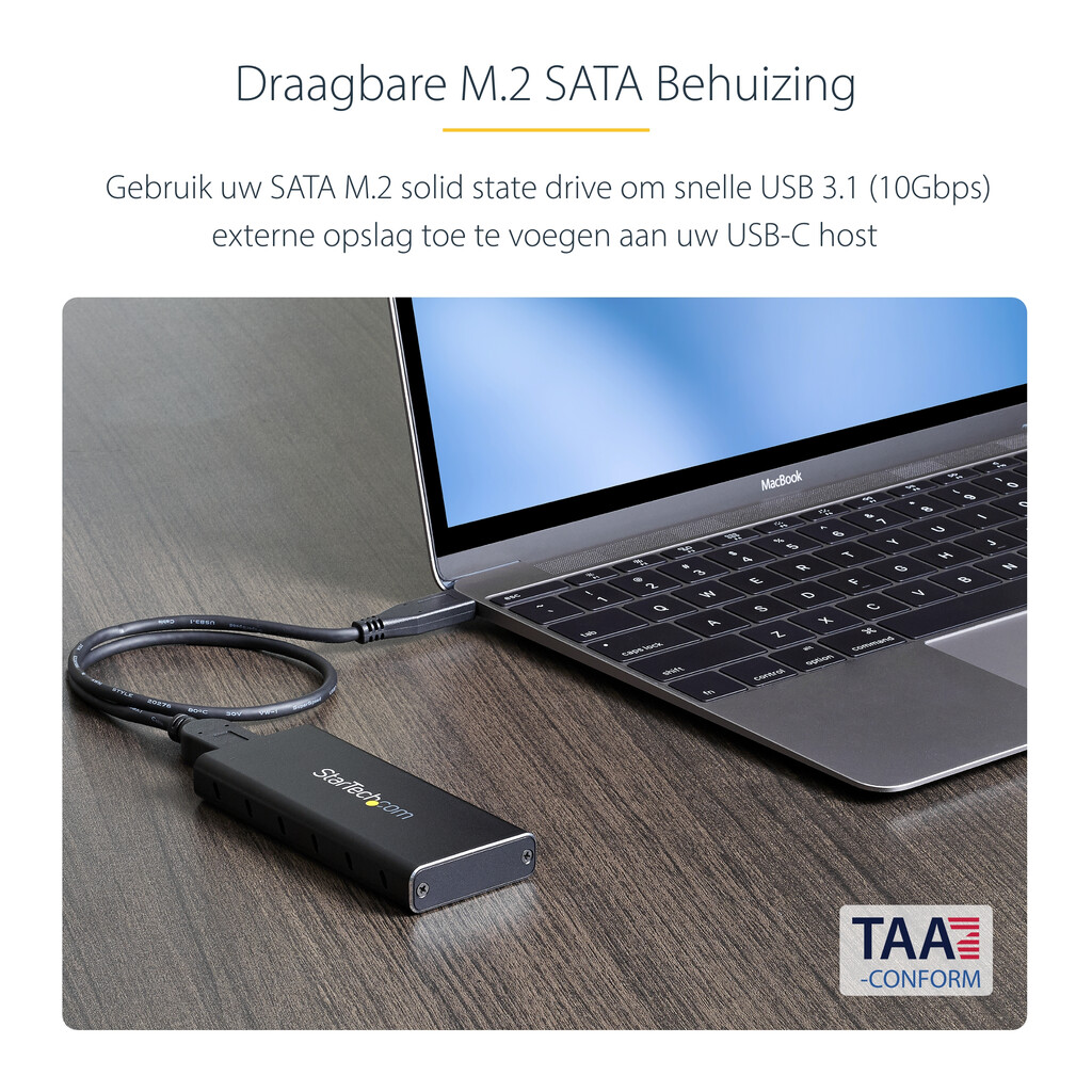 StarTech.com M.2 SSD behuizing voor M.2 SATA SSD - USB 3.1 (10Gbps) met USB-C kabel - Afbeelding 6