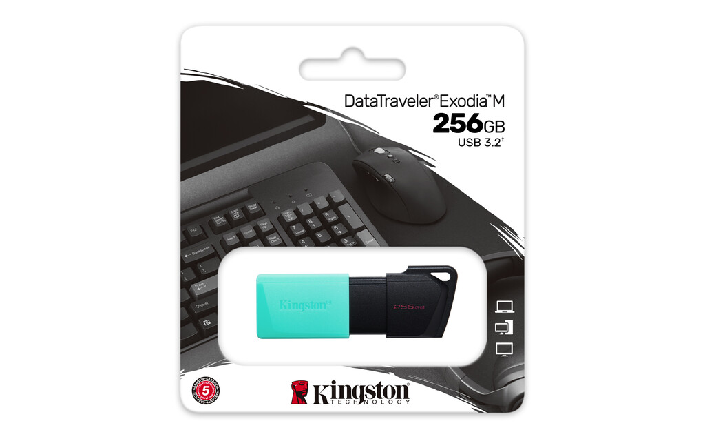 Kingston Technology DataTraveler Exodia M 256 GB, USB 3.2 Gen 1 (zwart + blauwgroen) - Afbeelding 12
