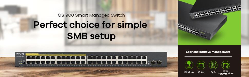 Zyxel GS1900-48HP Managed L2 Gigabit Ethernet (10/100/1000) Power over Ethernet (PoE) Zwart - Afbeelding 5