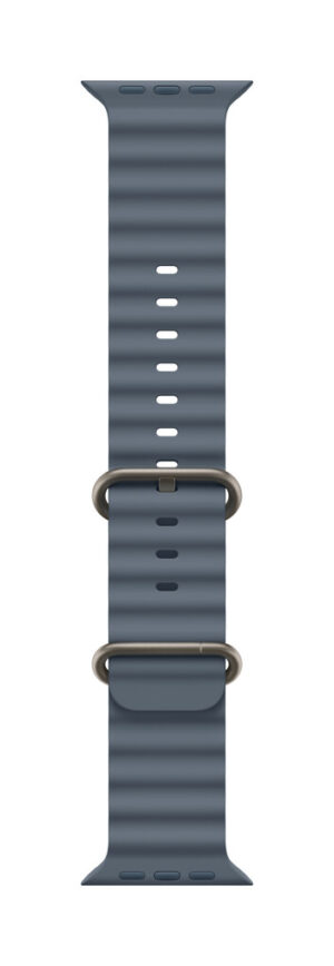 Apple Natural Titanium Finish Band Blauw Fluorelastomeer, Titanium