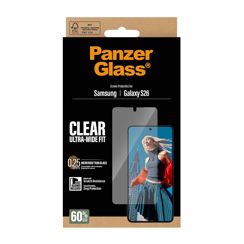 PanzerGlass ® Screen Protector Samsung Galaxy S26 | Ultra-Wide Fit w. EasyAligner Doorzichtige schermbeschermer 1 stuk(s) - Afbeelding 4