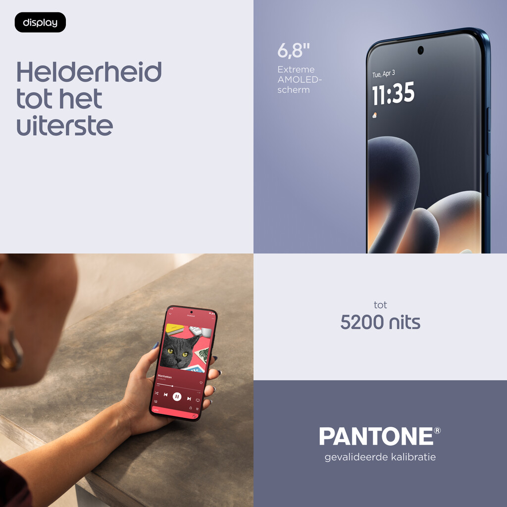 Motorola edge 70 pro 17,2 cm (6.78") Dual SIM Android 16.0 5G USB Type-C 8 GB 256 GB 6500 mAh Donkerblauw - Afbeelding 10