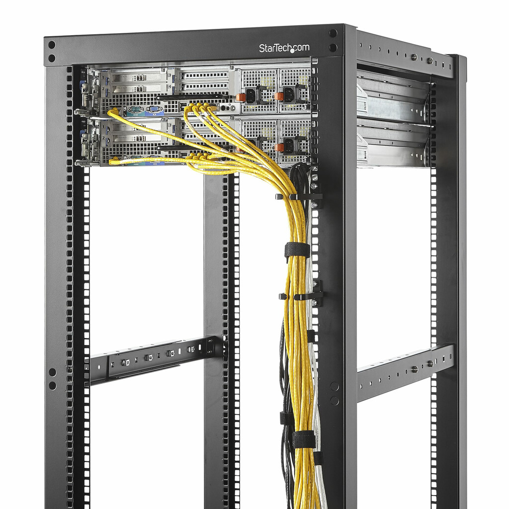 StarTech.com 5-Pack 1U Verticale 4,5 x 10cm Server Rack Kabelmanagement D-Ring Haak; Rackmonteerbare Netwerk Kabelorganizer; Ka - Afbeelding 5